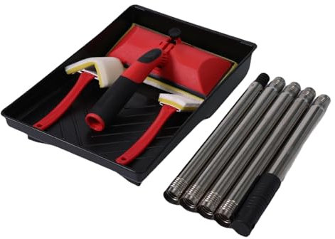 Paint Applicator Set | Long Handle House Painting Tool | Paint Pad With Detachable Handle | Corner And Edge Paint Brush | Compact Paint Set For Flooring, Fences, Ceiling, Decking, And Home Renovation