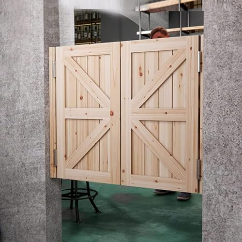 Portes battantes personnalisées pour cuisine et restaurant - Volets coulissants en bois avec charnières - Idéal pour terrasse - 80 cm x 90 cm
