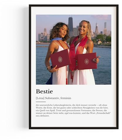 Foto Geschenk Bestie — Dein Foto mit persönlicher Definition – Geburtstagsgeschenk für beste Freundin – Beliebte Personalisierte Geschenke für Frauen — Für die Frau, die immer an deiner Seite ist