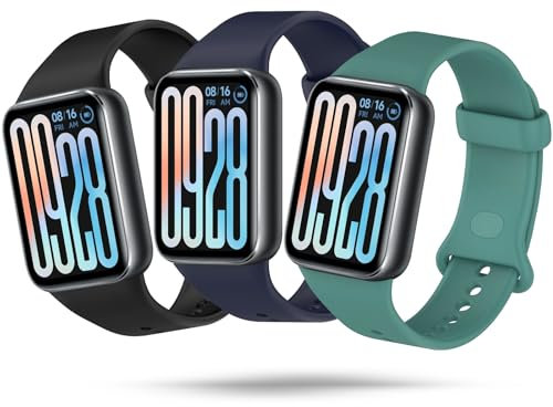 Xisair 3 Silikon-Armbänder Kompatibel mit Xiaomi Smart Band 9 Pro und Xiaomi Smart Band 8 Pro Sportarmband, Silikon, Atmungsaktiv, Weich und Bequem Ersatzbänder Passend für Miband 9 Pro, Miband 8 Pro