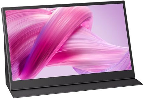 KamKorda 15.6” Portable Monitor for Laptop | 1080P FHD IPS USB-C & HDMI | Laptop Screen Extender Monitor | Portable Screen | Built-in Speakers | Portable Gaming Monitor for PC, Mac, Xbox, PS5 – Black