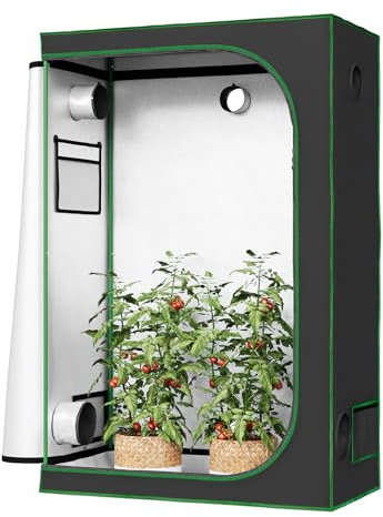 WOLTU Growzelt Gewächshaus Gartenhaus Indoor, aus Oxford-Gewebe, hochreflektierendem Material mit Belüftungsöffnungen & Beobachtungsfenstern, für Balkon Garage, Schwarz, 120x60x180 cm