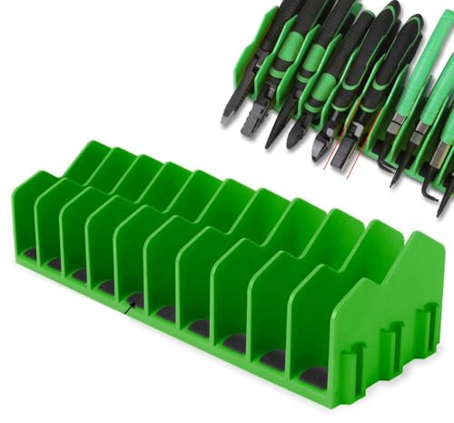 Pliers Organizer Rack Set, 10 Slot Pliers Spanner Compact Hand Tools Screwdrivers Rack, PliersOrganizer With Non Slip Rubber Base, Adjustable PlierOrganizer, Slot PliersHolder With Adjustable Dividers