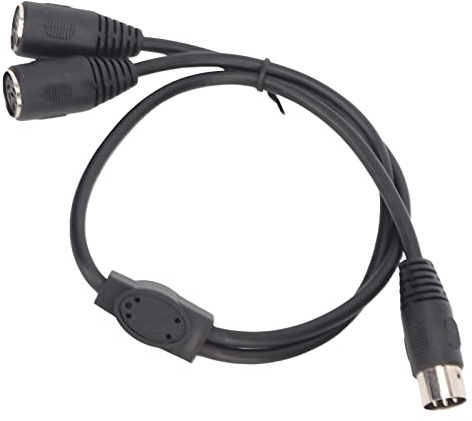 Sorandy 6-poliges DIN-Y-Splitterkabel, 6-poliger DIN-Stecker auf 2 Buchsen, Adapter für Effizientes Signal, mit Robustem Steckergehäuse für Mikrofon-Sound-Elektronikverstärker