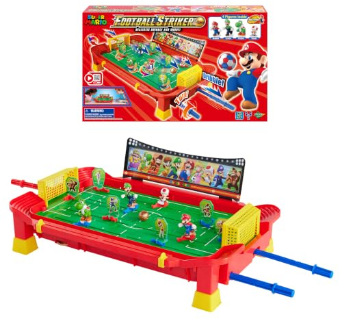 EPOCH Games - 7508 Super Mario Football Striker - Party Game, Tischfußballspiel mit Super Mario Figuren, Geschicklichkeitsspiel, Kicker für Kinder ab 5 Jahren