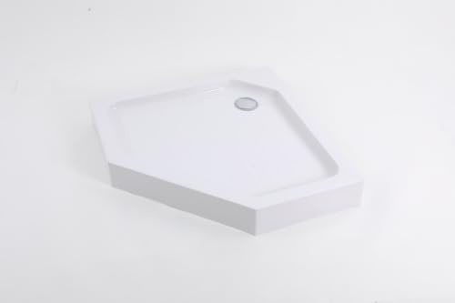 Base de douche en acrylique, receveur de douche diagonal avec bonde (90 cm) | Charge maximale de 260 kg, receveur de douche stable avec pieds réglables, pour salle de bain et hôtel