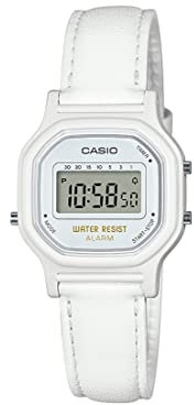 Casio Women Digital Quartz Watch with Faux Leather Strap LA-11WL-7ACF