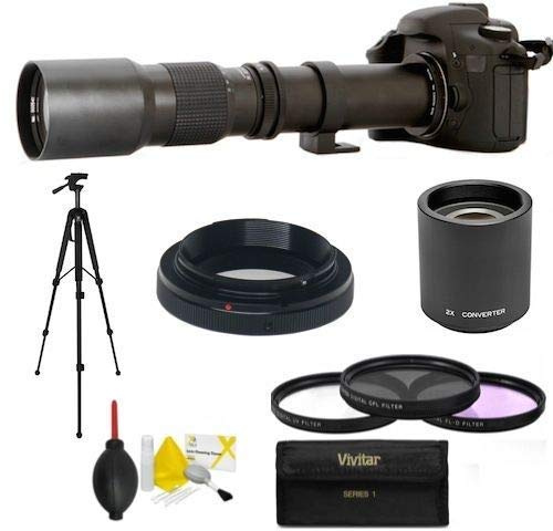 HD Telescope TELEPHOTO Zoom Lens 500-1000MM for Canon EOS Rebel T3 T3I T5 T5I T2 XS D7 70D T6 T6I T6S T7 T7I 5D 6D 80D