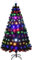COSTWAY Albero di Natale 150/180/210 cm, in Fibra Ottica di Vetro con Luci Incorporate in 8 Modalità 6 Colori e 180/230/280 Rami e Stella, per Festa (210 cm)