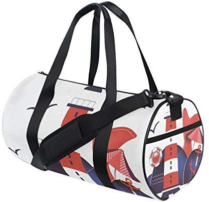 MONTOJ Ozeanthema Leuchtturm Anker Seesack groß Gym Seesack