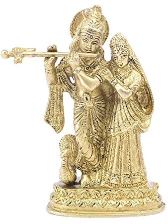 OSNICA Messing handgefertigte Kunsthandwerk Lord Radha Krishna Statue für Ihre Heimtextilien Antik