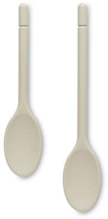 Zeal JSET21C Non-Stick Silicone Traditional Cooks Spoon 2-Piece Set (25cm/30cm) -Cream