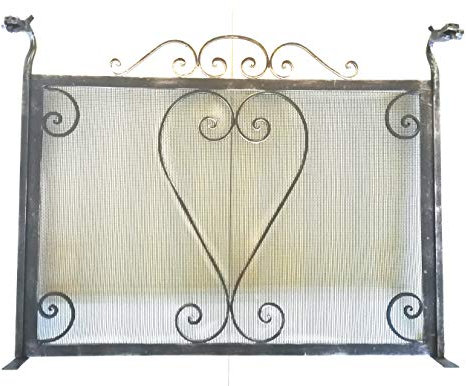 Funkenschutz für Kamin aus Schmiedeeisen - Art. 6358 Funkenschutz - Kaminzubehör Funkenschutz Kamin