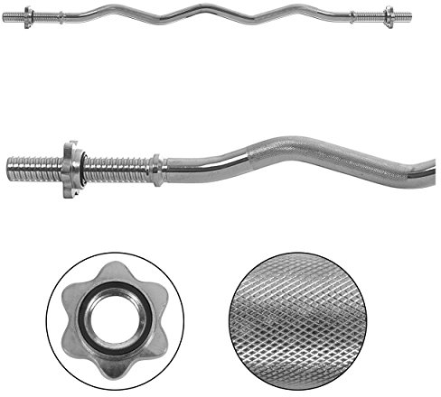 Curlstange mit Sternverschluss Bizepsstange Hantelstange Fitness, 3x120 cm