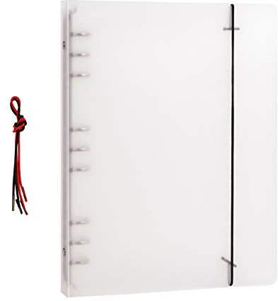 Ringbuch B5 PP transluzent, 9 Ringe transparenter Ringbuchordner Ringbuchmappe Loseblatt Notizbuch Ordner Elastische Riemen Ringordner für Büro Schule Student(Ohne Innenseiten)