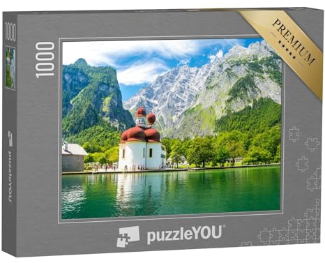 puzzleYOU: Puzzle 1000 Teile „Der Königsee mit St. Bartholomäus Kirche“ – aus der Puzzle-Kollektion Flüsse & Seen