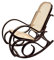 Mendler Schaukelstuhl M41AM, Schwingsessel Fernsehsessel, Massiv-Holz Rattan - Walnuss-Optik