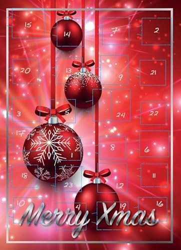 Advent Calendar with 24 Real Wooden Figures, Tree Hangers, Christmas Tree Decorations