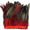 keland 1 Meter Lang und 9 Zoll Breit Hahn Federborte Feather Fringe Trim DIY Feder Cape Schal Rock Halloween Kostüme Dekoration (A-Rot)