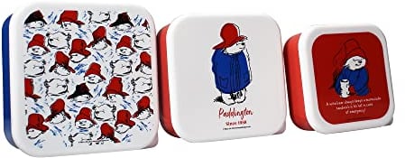 Half Moon Bay Paddington Bear Snackboxen – Set von 3 – BPA-freier Kunststoff – wiederverwendbare Lebensmittelbehälter – kleine Lunchbox-Behälter