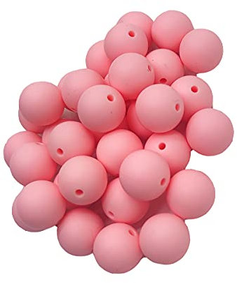 Alenybeby 100stk Rose Quartz Color Mixed 9mm 12mm 15mm Silicone Pearl Beads for Adult Keychain Woman Bracelet Jewelry Beading Kit DIY Craft Accessory Home decoration Necklace