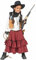 Funny Fashion Cowgirl Kostüm Austine für Mädchen | Rot Schwarz - Western Cowboy Faschingsverkleidung Karneval Mottoparty Theater Wilder Westen Kinderkostüm Sheriff 116