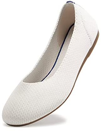 Frank Mully Damen Ballerinas Slip On Knit Kleid Schuhe Pumps Schuhe Runde Zehe, Beige, 39 EU