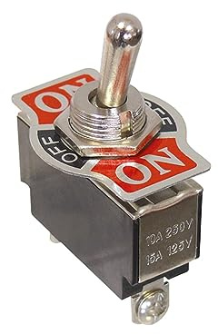 WITTKOWARE Kipptaster mit Schraubklemmen & beschriftetem Aluminium-Schild, 1-polig, (EIN)/AUS/(EIN), 10A/250V~, Gewinde M12x0,75