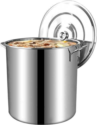 Große Töpfe zum Kochen 201 Edelstahl Suppentopf mit Deckel, runder Eimer, Mehrzweckgebrauch für Zuhause, Küche, 90 l