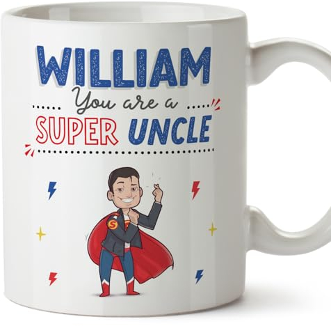 MUGFFINS Personalised Mug for Uncle - in English - You are Super! - Funny Custom Gift - Ceramic 11oz Mug