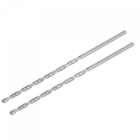 TA-VIGOR 2Pcs 4.5mm Extra Long Twist Drill Bits, 160mm Length High-Speed Steel HSS Straight Shank Spiral Drill Bits for Wood Metal Aluminum Plastic