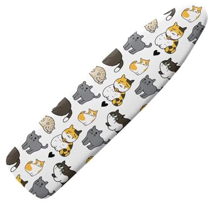 Oamsistay Cute Cat Ironing Board Cover Pretective Covers 15 x 54 Heavy Duty Iron Board Covers Standard Size Padding Decorative Covers for Most Iron Boards Ironing Pad Cover