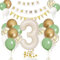 3. Geburtstag Deko Beige, Luftballon 3. Creme , Weiß Creme Folienballon 3 , Mädchen 3 jahre Luftballon deko Sandweiß , Zahl 3 Helium Luftballons Salbeigrün Weiß Ballons für Geburtstag Party Deko