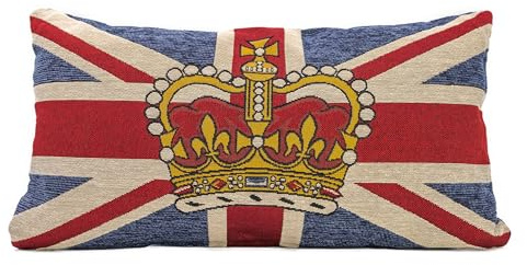 Elgate Chenille Cushion - Union Jack & Crown 45cm x 25cm, 77145-000