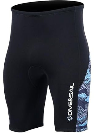 EUPTE 2mm Women/Men Split Body Warm Diving Vest, Surfing and Swimming Diving Shorts (Men's shorts, 3XL)