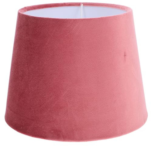 Luxshiny Abat-Jour En Tissu Abat-Jour En Faux Velours Abat-Jour Tambour E27/E14 Support De Lampe Pour Lampe De Table Et Lampadaire Rose