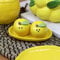 Lemon Salt and Pepper Shakers with Tray Yellow Ceramic Kitchen Fruit Cruet Set