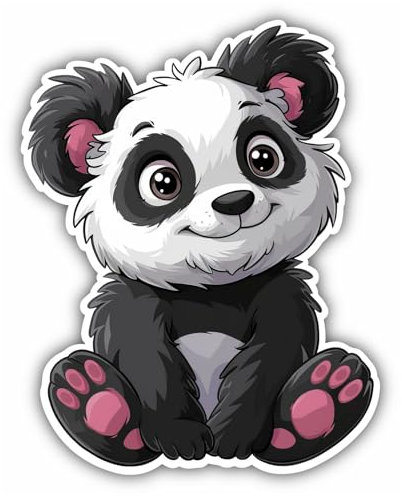 Samunshi® Süßer Kawaii Panda Bär als Sticker Anime Wohnmobil Animal Aufkleber für Motorrad Fahrrad Roller oder Camper Camping Wohnwagen Mountainbike Comic Cartoon Retro 16x20cm