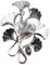 lordies Magnetbrosche Ginkgoblatt Grau-Schwarz-Silber