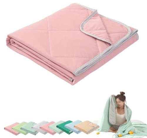 Awoyep Schlafhimmel Cooling Sleep 3 Lagen KüHldecke, Cooling Sleep Decke Schlafhimmel, Anti Schweiß Atmungsaktive, Kühlende Decken, Kühlende Bettdecke aus Seide Fürkühlere Nächte(Pink1,150x200cm)