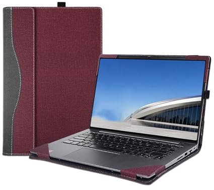 Laptop Case Cover for New Samsung Galaxy Book4 Edge 14'' & 14 inch Book 4 Pro & for Book3 Pro,PU Leather Notebook PC Bag Sleeve (Wine red, 14 inch)