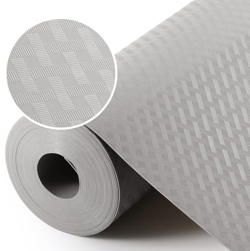 Shelf Liners for Kitchen Cabinet Refrigerator Liner Waterproof & Oil-Proof Kitchen Cupboard Liner Drawer Mats EVA Material Non Adhesive Fridge Liner for Kitchen 11.8 x 59 Inches Light Gray