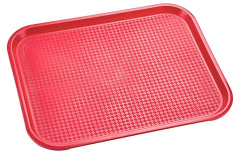 aro Lot de 6 plateaux de service rectangulaires en polypropylène Rouge 46 x 36 x 2,2 cm