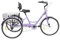 SICHENSH 24 Zoll Dreirad für Erwachsene, 3 Räder Adult Fahrrad, 7 Gang Klappbar Dreirad mit Einkaufskorb und Beleuchtung, Höhenverstellbares Dreirad Fahrrad, Senioren Dreirad (Lila)