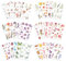 36 Blatt Scrapbook Stickers Blumen Schmetterlings Vögel Selbstklebende Fotoalbum Stickers Transparente PET Pflanzen Dekorative Aufkleber für Fotoalbum Journaling Scrapbooking DIY Zubehör