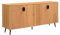 Vente-unique-Sideboard mit 4 Türen - Eichenfurnier & Stahl - Holzfarben hell & Schwarz - SINOLO