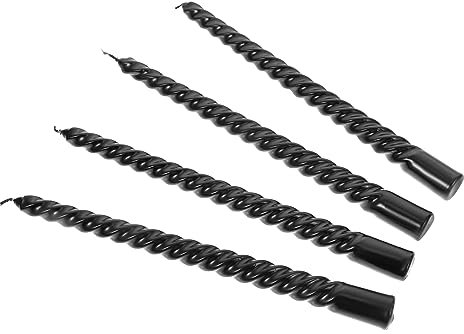 Alipis 4 Stück Langstielkerzen Mit Gewinde Gedrehte Kerzen Weihnachtsdekorationen Unparfümierte Goldene Spitzkerze Leuchter Strudel Rustikale Kerzen Sehr Paraffin Black