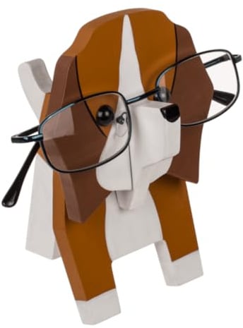 LND Gifts Glasses Holder, Dog Or Cat Glasses Stand, 100% Wood Desk Decor, Glasses Holder Stand Animal Design, Glasses Holder For Women, Glasses Holder For Men, Choose From Cat Or Dog Design. (Dog)