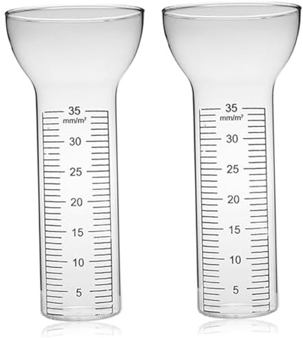 CUCUFA Lot de 2 pluviomètres électriques en Verre Borosilicate avec échelle Transparente, Outil de Mesure Remplacement pour l'extérieur