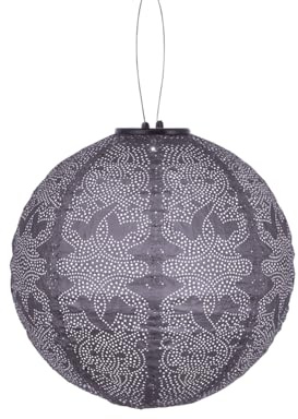 LUMIZ Solarlaterne - für Außen - Marrakesh - Runden - Gartenbeleuchtung - Solarlampen - Gartendeko - 30cm - Lila